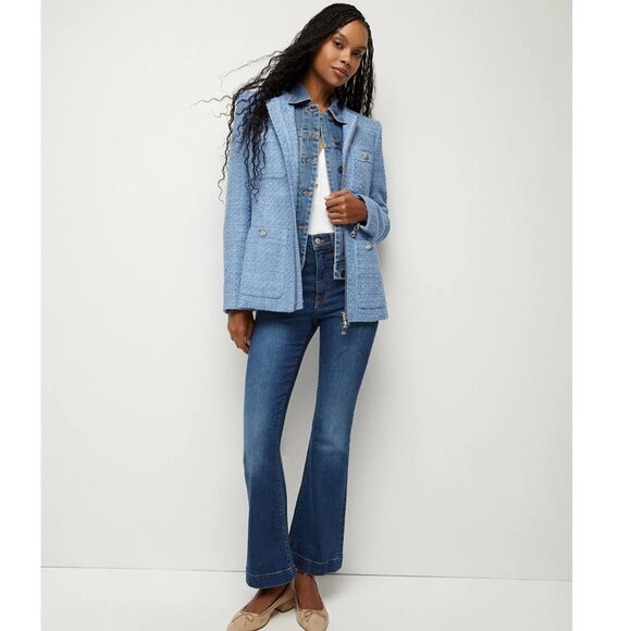 Veronica Beard Agni Dickey Jacket Skylight Tweed Zip Jacket Fit is LG New Tags - Picture 4 of 10